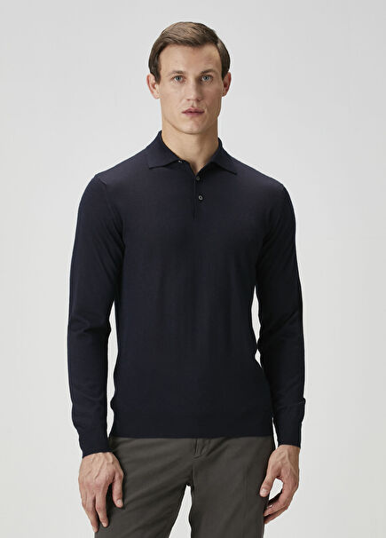 Lacivert Polo Kaşmir Triko