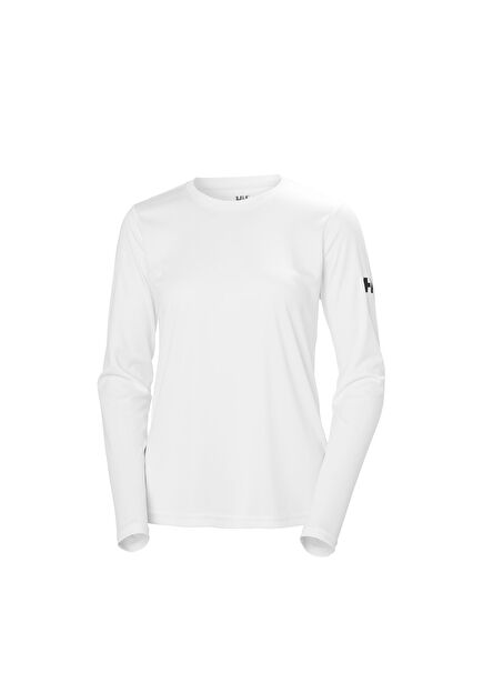 W HH Tech Crew Ls 2.0 Uv Güneş Korumalı Beyaz Uzun Kollu Kadın Spor T-Shirt