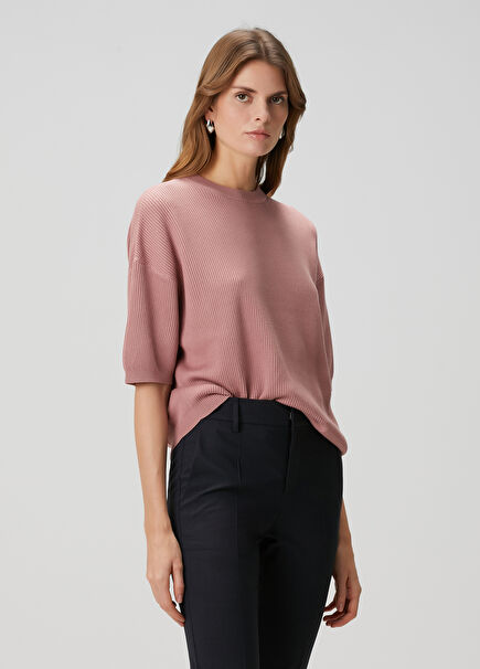 Pink Short Sleeve Sweater
