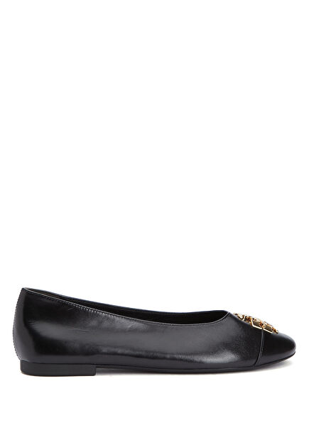 Black Leather Ballet Flats