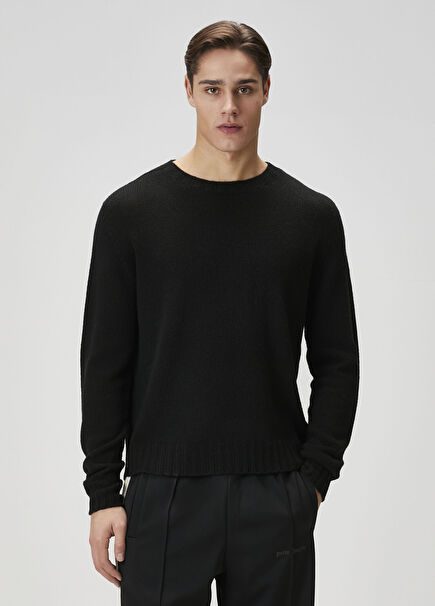 Curved Kırmızı Siyah Logo Jakarlı Triko