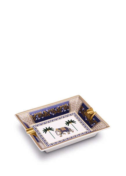 Living Colorful Patterned Porcelain Ashtray