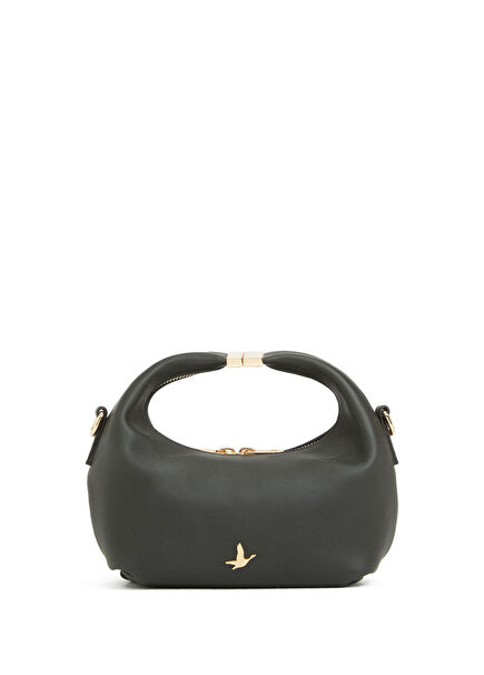 Siyah Drop Askılı Kadın Deri Çanta