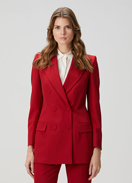 Byla Red Wool Coat