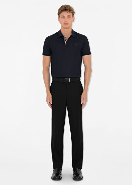 Burberry Eddie Cotton Men's Navy Blue Polo