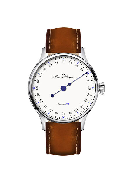 ED-PM99-24HE Enamel 24h White Kahverengi Deri Erkek Kol Saati