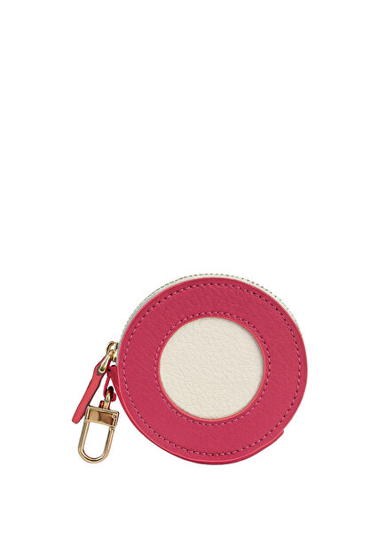 Mini Circle Purse Fuchsia Leather Unisex Kids Wallet