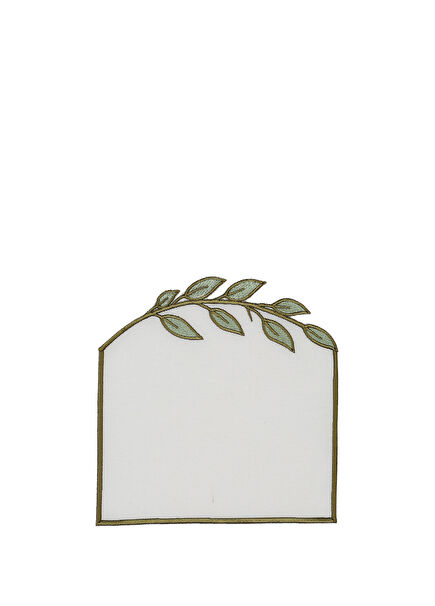 Diana Leaf Patterned Green 4-Piece Coaster