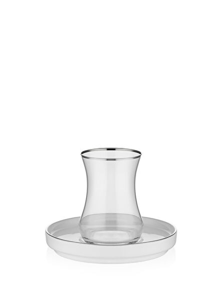 Linea Platinum 6-Person Glass Tea Set