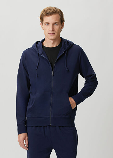 Lacivert Kapüşonlu Pijama Üstü