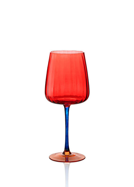Kırmızı Cam Şarap Kadehi