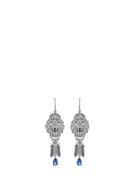 Cassandra Blue Stone Silver Women's Earrings