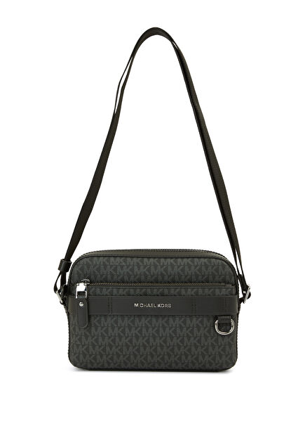 Hudson Black Logo Patterned Men's Crossbody Bag