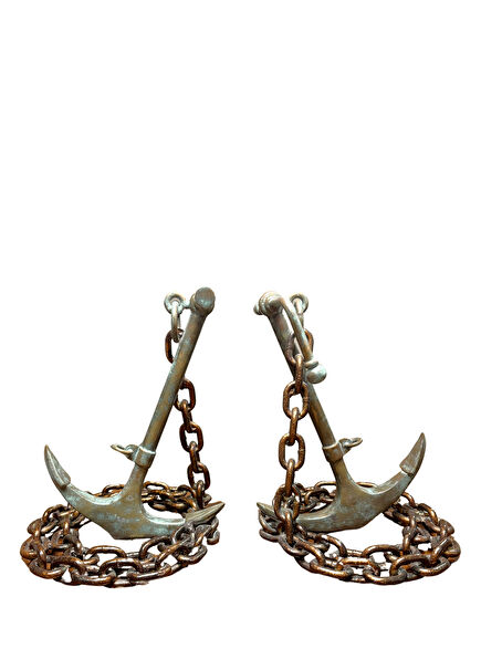 Tumbled Brass Anchor Book Holder