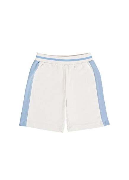 Beyaz Erkek Çocuk Örme Şort