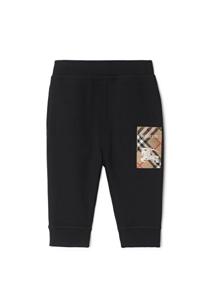 Jackson Label Black Cotton Unisex Kids Sweatpants