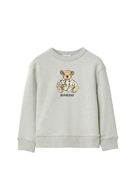 Mathew Teddy Grey Long Sleeve Unisex Kids Sweatshirt