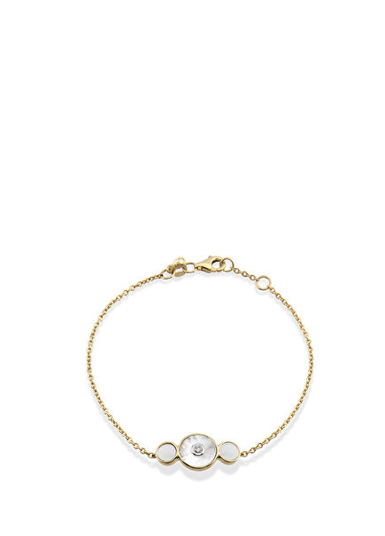 Deep Space Pearl 14 Ayar Altın Pırlantalı Kadın Bileklik