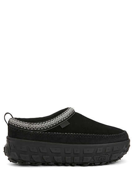 Venture Daze Black Men's Leather Slippers