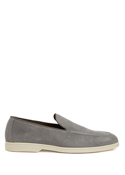 Grey Men's Leather Loafers