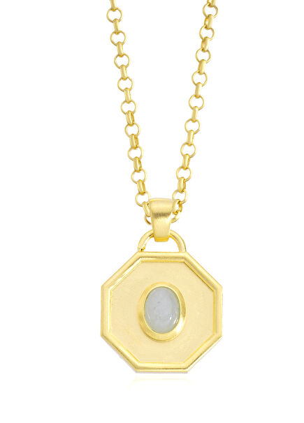 Adel Aquamarine Kadın Altın Kaplama Kolye