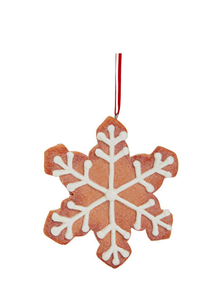 Gingerbread Kar Tanesi Formlu Yılbaşı Süsü