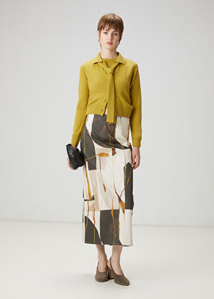 Multicolored Patterned Midi Skirt