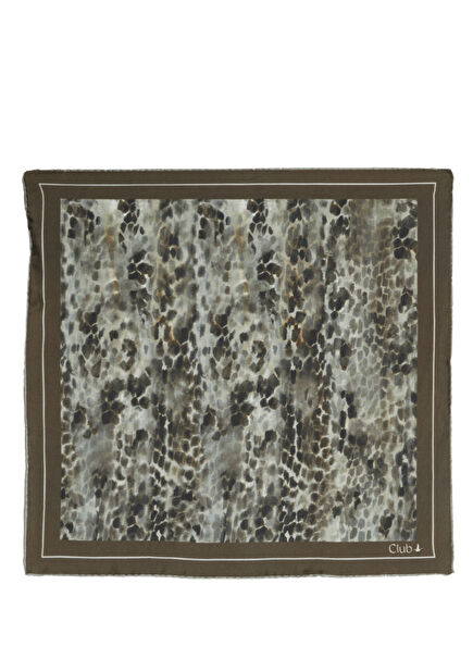 Brown Patterned Silk Scarf