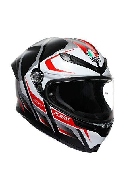 K6 S Karve Matt Black White Red Configuration Kapalı Motosiklet Kaskı