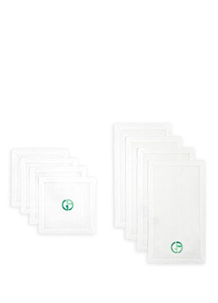 Rosemary White 4 x 4 Piece Napkin and Placemat Set