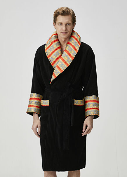 I love Baroque Siyah Unisex Bornoz