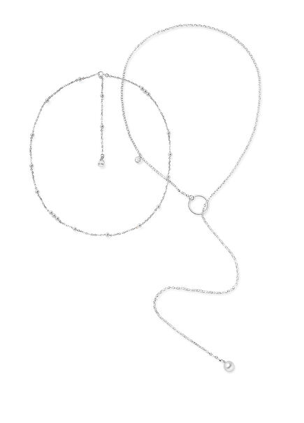 Ethera 925 Ayar Gümüş Kadın Kolye Seti 