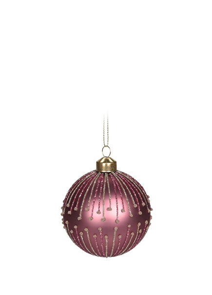 Çizgili Mor Yılbaşı Süsü 8 cm