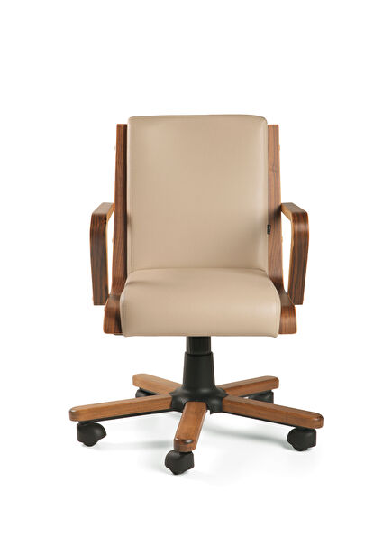 Ceviz Sofaline Krem Ofis Çalışma Sandalyesi