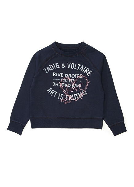 Lacivert Kız Çocuk Sweatshirt