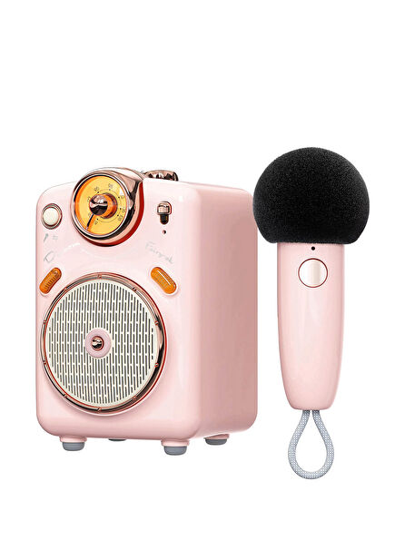 Fairy-OK Pink Karaoke Bluetooth Speaker with FM Radio with Microphone