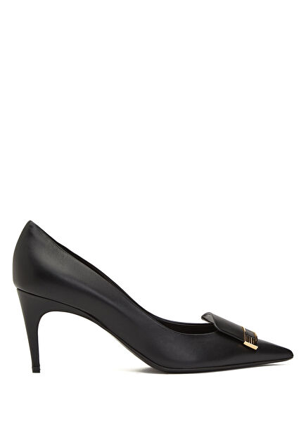 Black Leather Stilettos