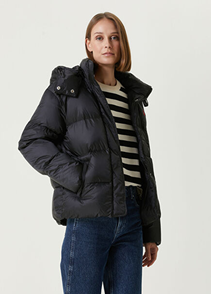 Black Hooded Puffer Coat
