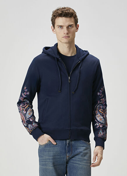 Navy Blue Hooded Sweatshirt