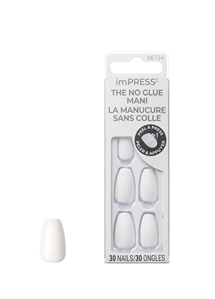 Color White Self-Adhesive Long Fake Nail