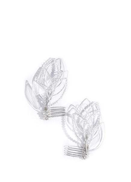 Alena Şeffaf Kristal Taşlı Gelin Tokası