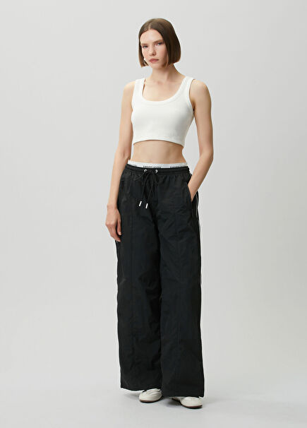 Black Logo Banded Pants