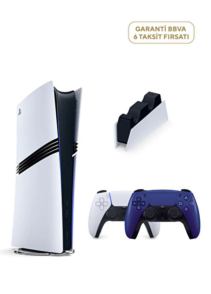 Playstation 5 Pro 2TB Oyun Konsolu + 2. PS5 Cobalt Blue + PS5 Şarj İstasyonu