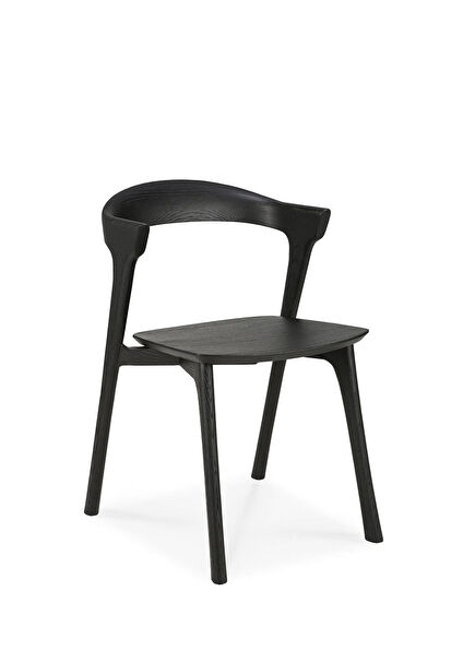 Book Black Lacquered Solid Oak Dining Chair