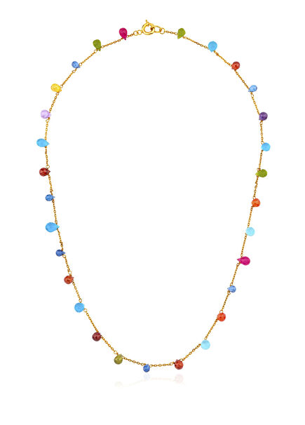 Colorful Topaz Detailed 14K Gold Women's Necklace