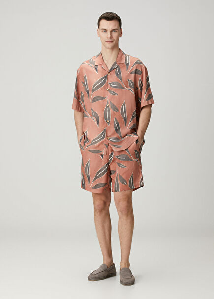 Gaston Brown Waist Corded Linen Shorts
