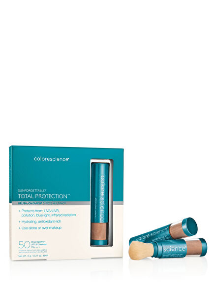 Sunforgettable Total Protection Brush-On Shield SPF50 Deep 3-Pack Powder Sunscreen