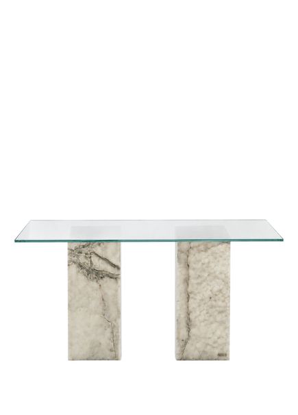 Crystallized White Onyx Noma Marble Leg Dining Table