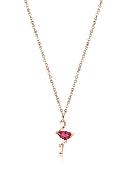 Candy Flamingo Necklace 14 Ayar Rose Gold Kız Çocuk Kolye