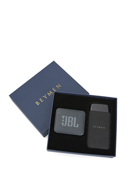 Siyah Powerbank ve Hoparlör Seti